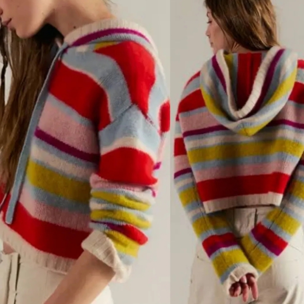 NWT Free People Candy Lane Cashmere H99die Sweater Sz Med